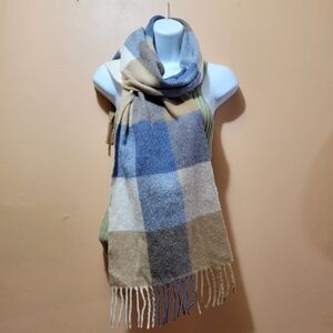 Vintage Avoca Handweavers 100% Pure New Wool Checkered Men's Scarf